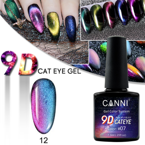 9D Cat Eye gel polish canni soak off Magic colourful 12
